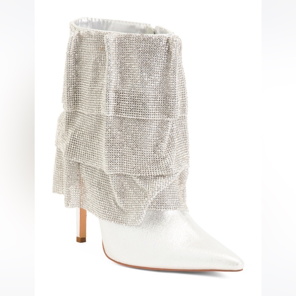 🔥🔥 AZALEA WANG Chilton Chainmail Draped Booties🔥🔥NWT SZ 11